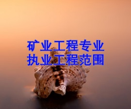 一級建造師專業(yè)執(zhí)業(yè)工程范圍——礦業(yè)工程