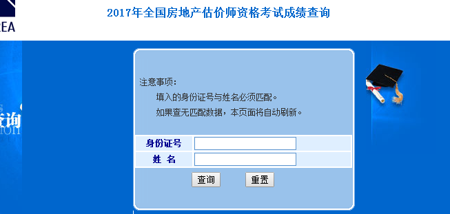 房地產(chǎn)估價(jià)師成績(jī)查詢