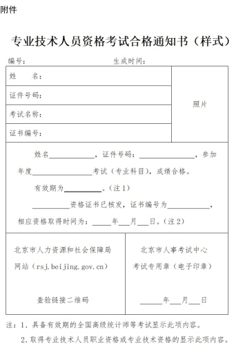 專(zhuān)業(yè)技術(shù)人員資格考試合同通知書(shū)（樣式）