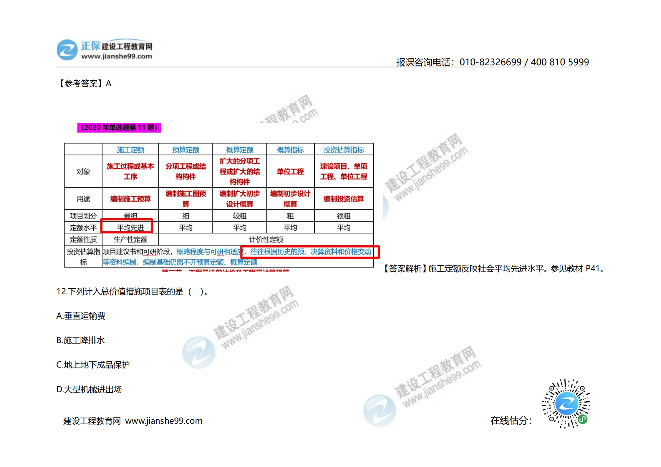 2020年《建設工程計價》試題（對比版）_06