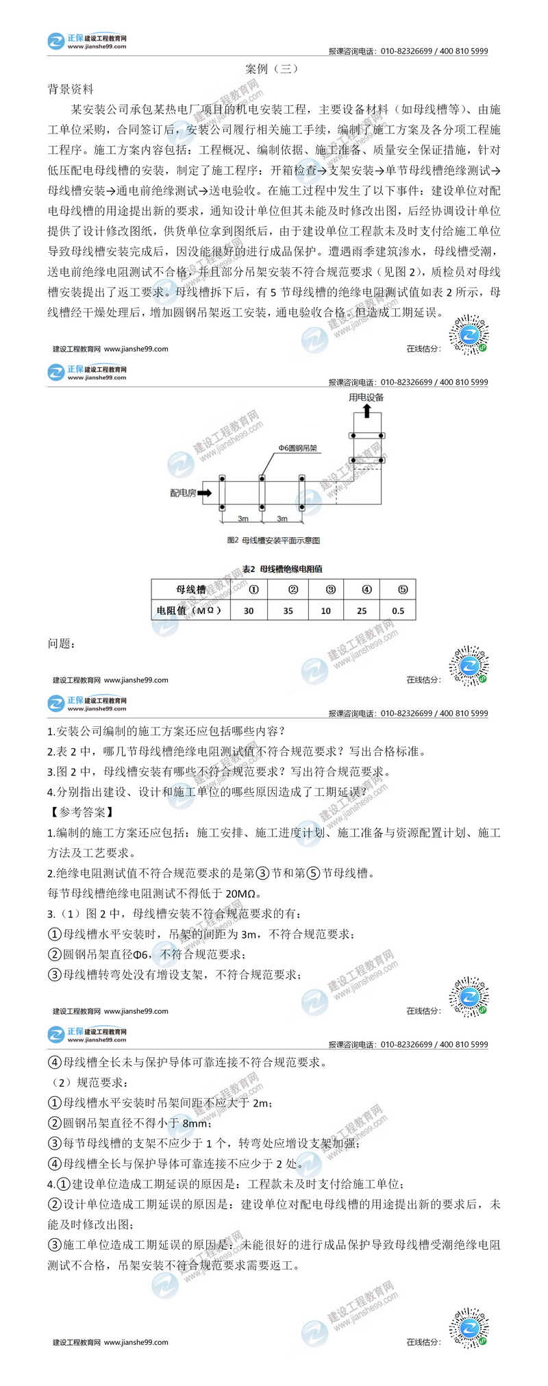 二建機電實務試題解析案例三