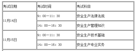 安全考試時間